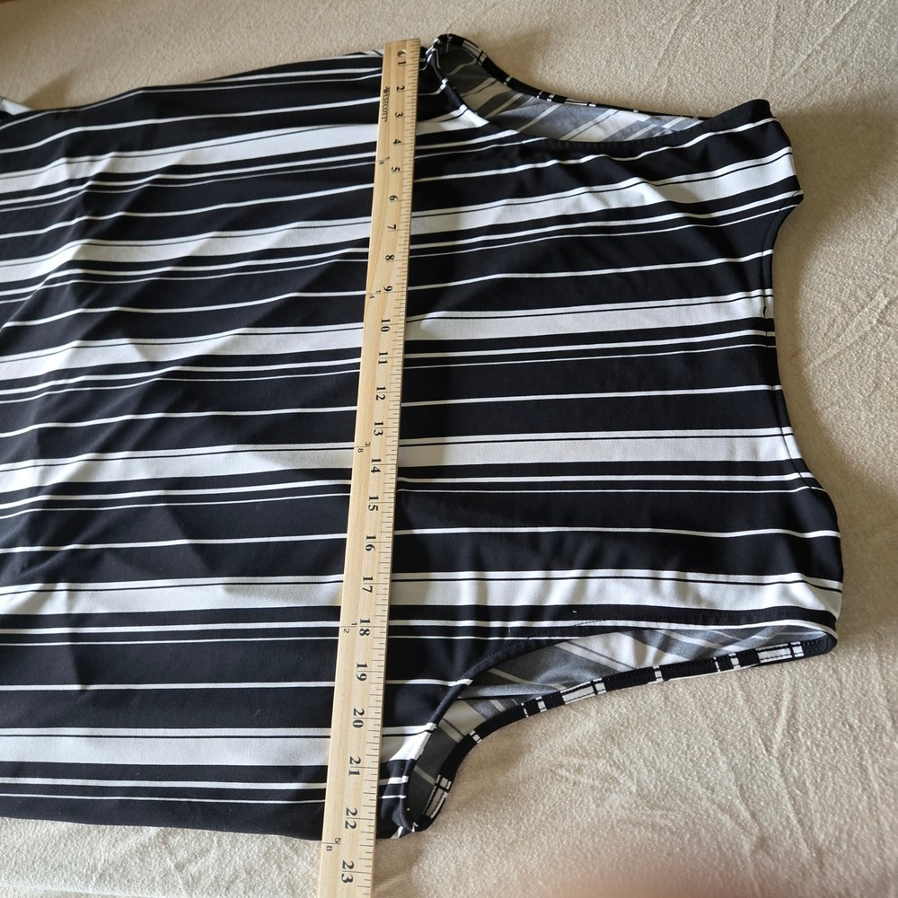 WHBM Tank top Women XL Black White Striped Wrap Sleeveless 570345406 - Picture 8 of 8